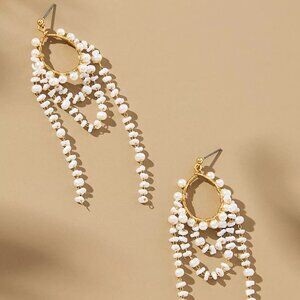 Anthropologie Looped Pearl Drop Earrings NWT